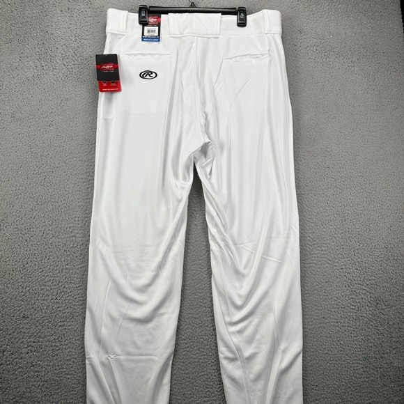 Rawlings Mens Baseball Pants XL White Semi Relaxed Fit Athletic Sweatpants NEW